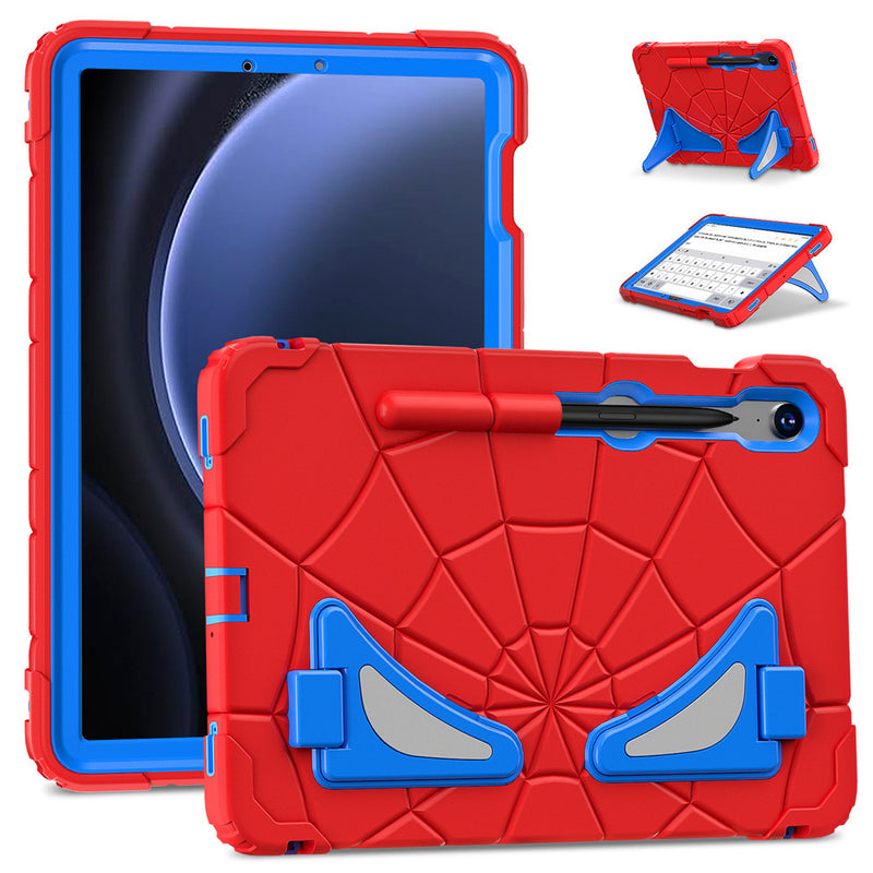 Load image into Gallery viewer, [Built-in Stand][With Card Slot] Samsung Galaxy Tab A9 8.7“ (2023) Spiderman Cartoon Kids Full-cover Silicone Shockproof Case
