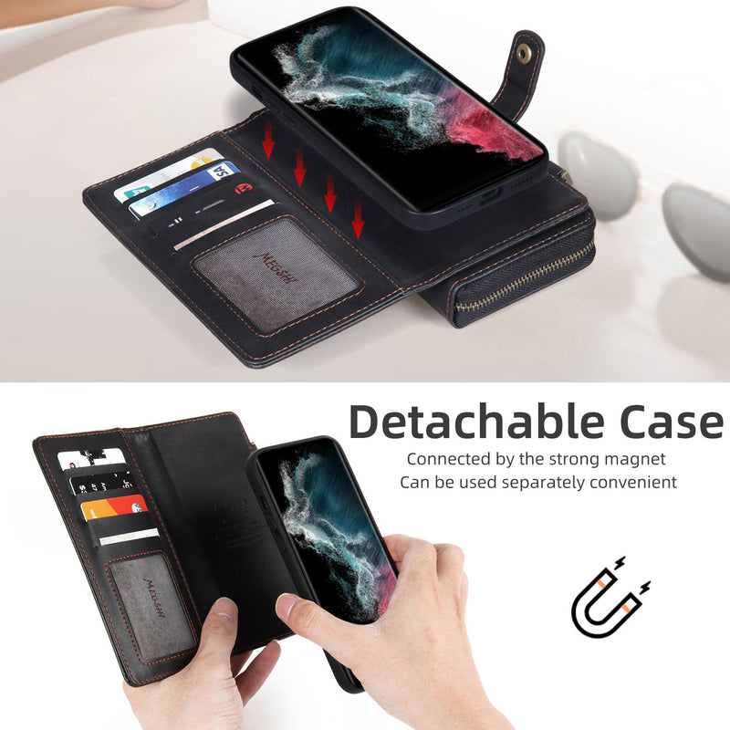 Load image into Gallery viewer, [With Card Holder][With Strap] Samsung S25/Plus/Ultra - Multi-functional PU Leather Flip Wallet Case

