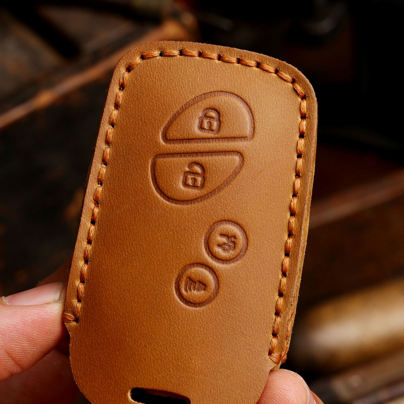 Load image into Gallery viewer, Lexus Handcrafted Genuine Leather Car Key Fob Case Cover For RX270, ES240, LX570
