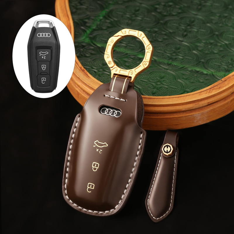 Load image into Gallery viewer, Audi Genuine Leather Protection Car Key Fob Case Cover For A5L 2025, Q6L e-tron 2025
