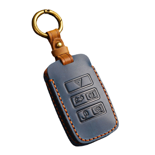 Land Rover Genuine Leather Protection Car Key Fob Case Cover for Range Sport, Evoque, Velar, Discovery 5, Jaguar E-Pace 2018-up