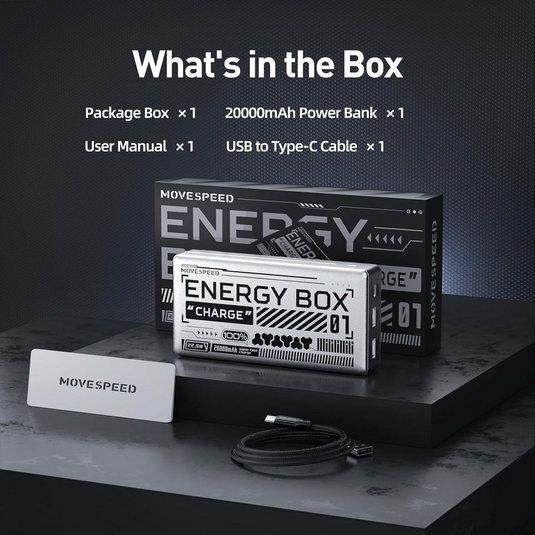 MOVE SPEED Large Capacity Power Bank 20000mAh 22.5W (YSPBE20) - Silver