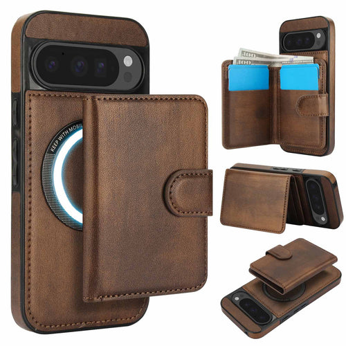 [Magsafe Compatible] Google Pixel 9/Pro/Pro XL/A - 2-in-1 Detachable Wallet Leather Case with Card Holder