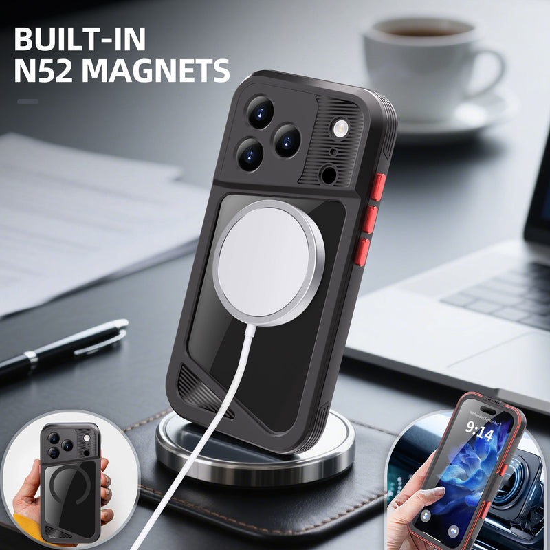 Load image into Gallery viewer, [Magsafe Compatible] [GTM Series][Latest Version] Apple iPhone 17/Air/Pro/Pro Max - Redpepper Shellbox Full Covered Metal Waterproof Heavy Duty Tough Armor Case
