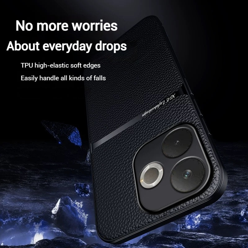 Load image into Gallery viewer, OPPO A5 Pro 5G - Business TPU Soft Edge Plain Leather Car Magnetic Anti-Drop Case
