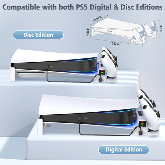 Sony PlayStation PS5 Disc/Digital Edition Console Horizontal Cooling Stand Base Holder