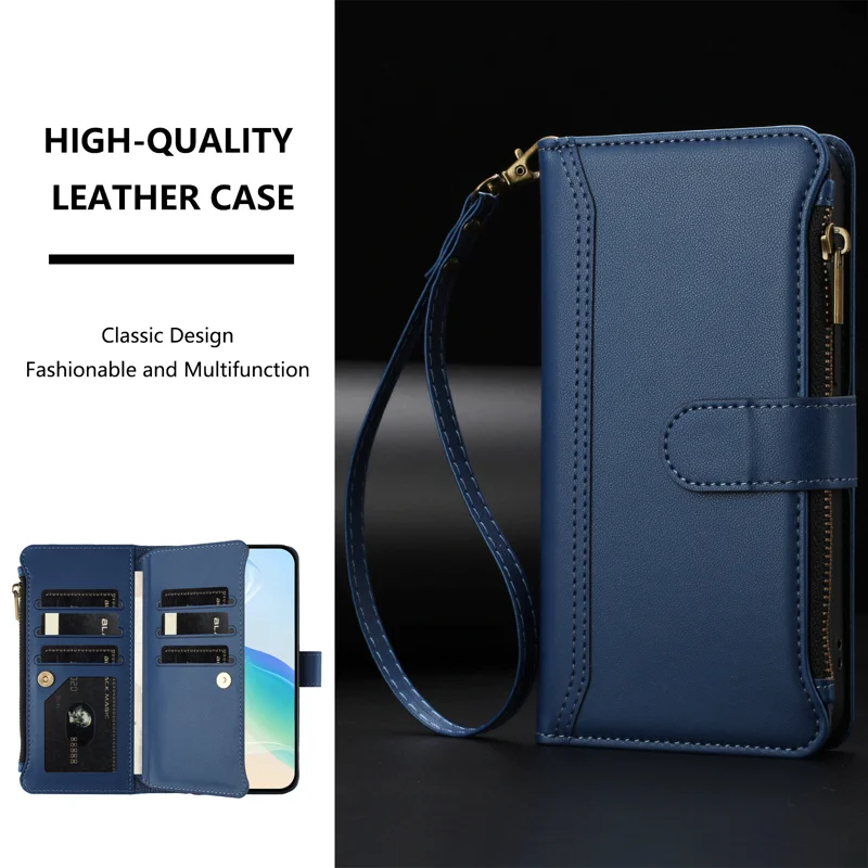 Load image into Gallery viewer, [With Card Slot] Samsung Galaxy S25 Edge (SM-S937) - Multifunctional Flip Phone Case With Magnetic Closure &amp; Wrist Strap

