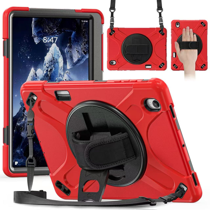 Load image into Gallery viewer, Samsung Galaxy Tab S12 Plus (2026) 12.4" - Heavy Duty 360 Degree Rotate Stand Hand Strap Case With Shoulder Strap
