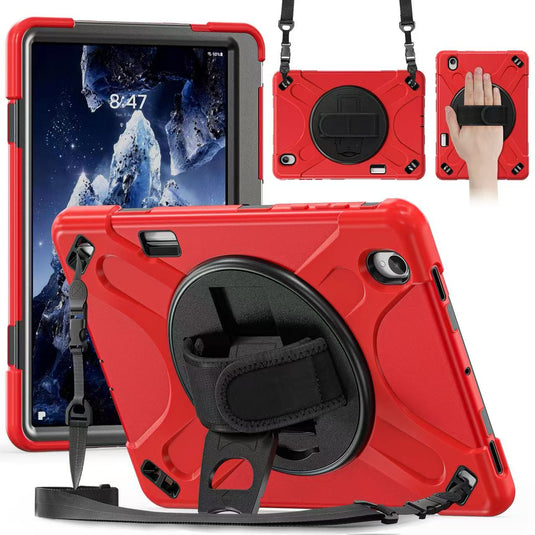 Samsung Galaxy Tab S12 Plus (2026) 12.4" - Heavy Duty 360 Degree Rotate Stand Hand Strap Case With Shoulder Strap