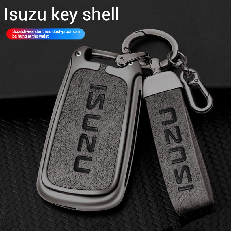 Load image into Gallery viewer, Isuzu Alloy + PU Leather Protection Car Key Fob Case Cover For D-MAX, MU-X, MUX
