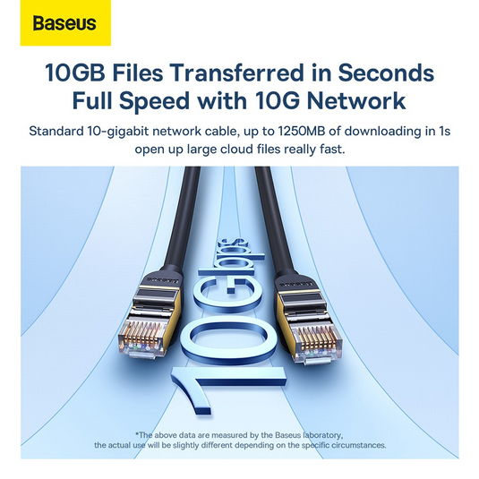 Baseus High Speed Seven Types of RJ45 10 Gigabit Network Cable 1M - Black - i-Station Mobile Phone & Electronic Device Repair and Accessories