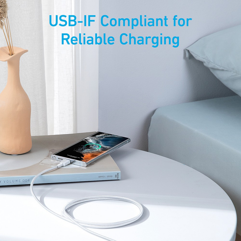 Load image into Gallery viewer, Anker 322 USB-C to USB-C Cable-White (6ft Braided) (A81F6H21) Compatible for iPhone 15 16 Series
