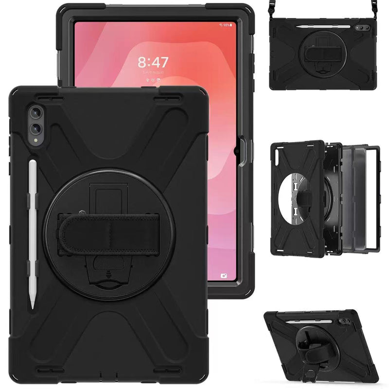Load image into Gallery viewer, Samsung Galaxy Tab S11 Ultra (2025) 14.6&quot; - Heavy Duty 360 Degree Rotate Stand Hand Strap Case With Shoulder Strap
