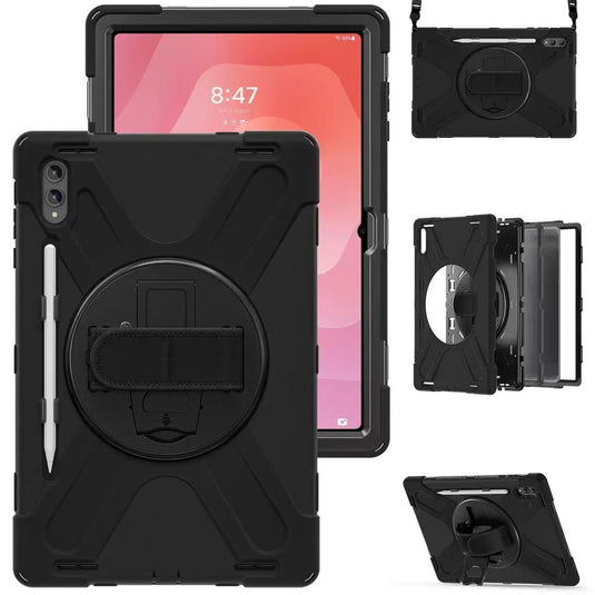 Samsung Galaxy Tab S11 Ultra (2025) 14.6" - Heavy Duty 360 Degree Rotate Stand Hand Strap Case With Shoulder Strap