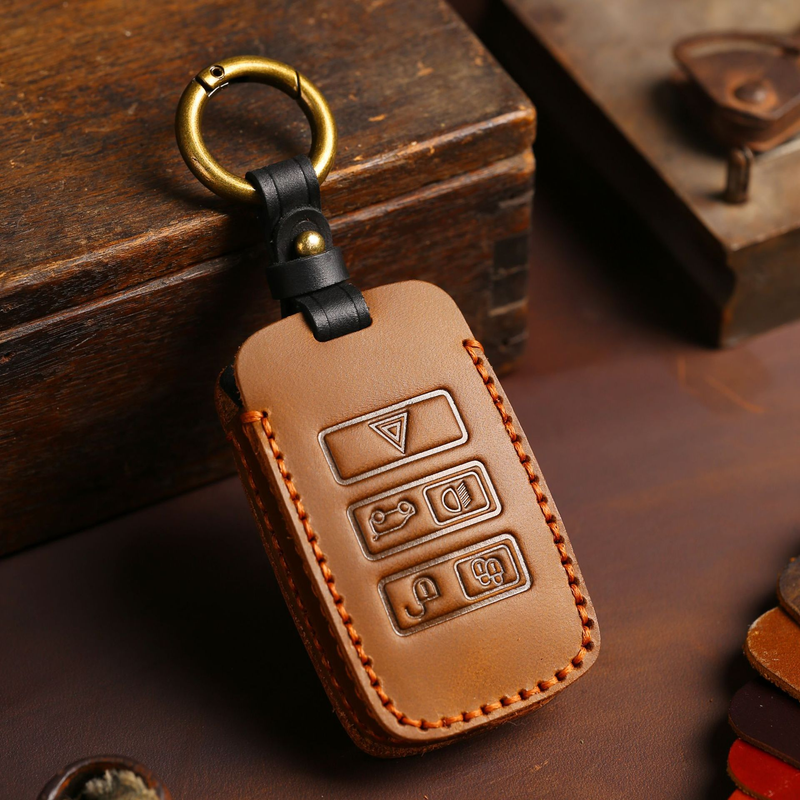 Load image into Gallery viewer, Land Rover Genuine Leather Protection Car Key Fob Case Cover for Range Sport, Evoque, Velar, Discovery 5, Jaguar E-Pace 2018-up
