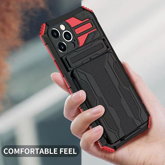 [Built-in Bracket][With Card Slot] Apple iPhone 11/Pro/Pro Max Multi-function Shockproof Heavy Duty Series Case