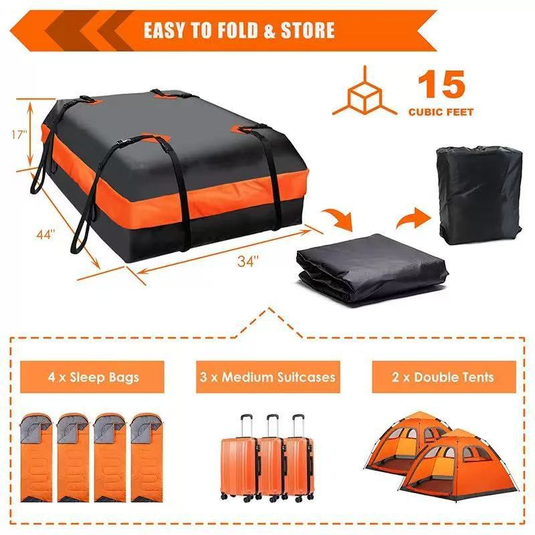 Waterproof Car Rooftop Cargo Bag – 420D Oxford Cloth, Foldable Heavy-Duty Roof Storage Carrier