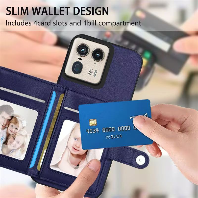 Load image into Gallery viewer, [Built-in Card Slot] Motorola Moto Edge 50/Neo Leather Shockproof Wallet Series Case
