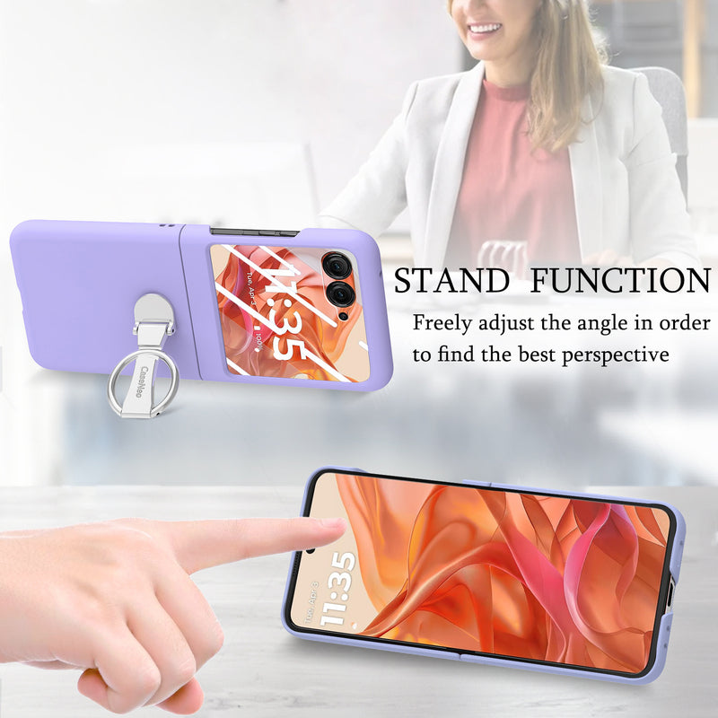 Load image into Gallery viewer, [Built-in Ring Bracket] Motorola Moto Razr 60 Minimalist Solid Color Case with Built-in Screen Protection

