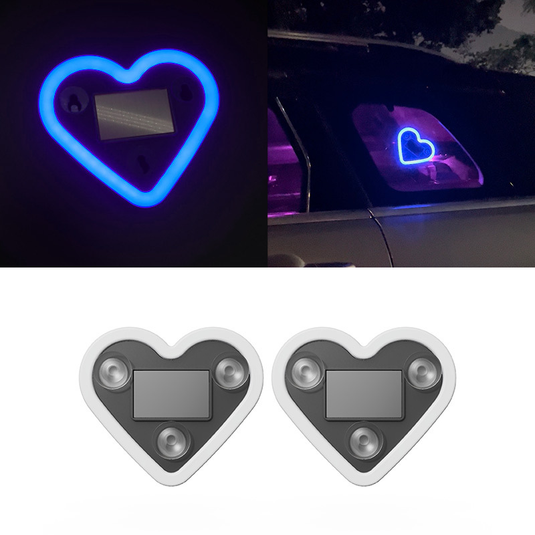 Triangle Window Heart-Shaped LED Neon Light for Car Interior Rear Windshield, Decorative Ambient Lighting - i-Station Mobile Phone & Electronic Device Repair and Accessories