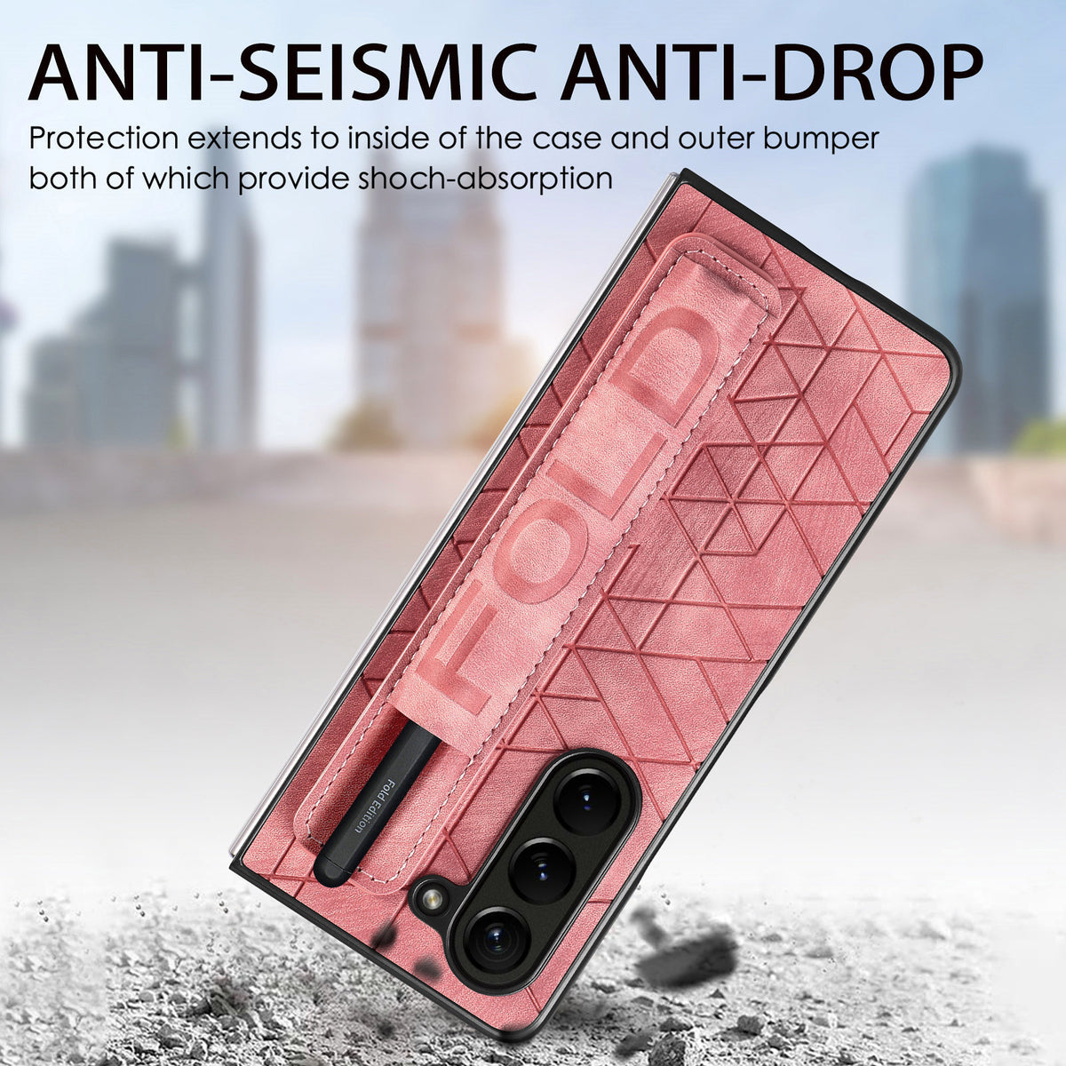 [With Pen Slot] Samsung Galaxy Z Fold4 (SM-F936) Foldable Vegan Leather Shockproof Case - i-Station Mobile Phone & Electronic Device Repair and Accessories