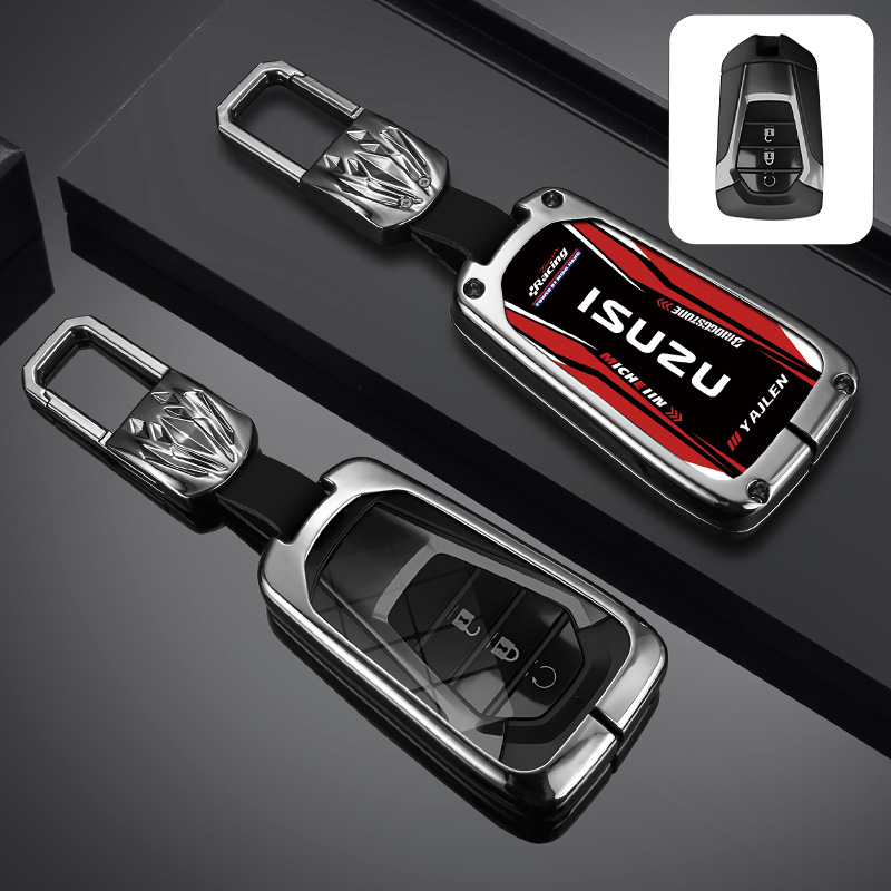 Load image into Gallery viewer, Isuzu Stylish Racing-inspired Design Car Key Fob Case Cover For D-MAX, MU-X (2020-2022)
