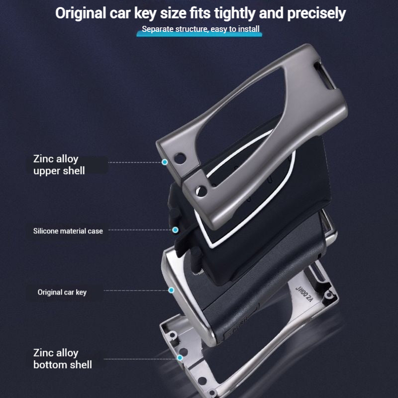 Load image into Gallery viewer, Lexus Metal Shell &amp; Soft Silicone Car Key Fob Case Cover For ES200, NX 300h, RX 300, LM, LS500h, LX 570
