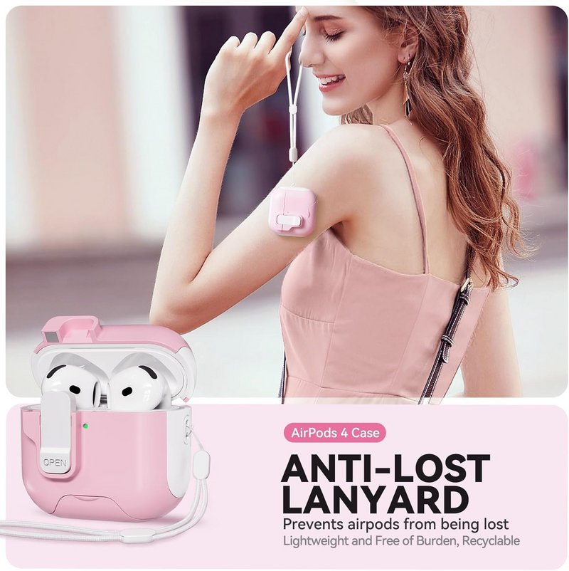 Load image into Gallery viewer, Apple AirPods 4 - Stylish Drop-Proof Case with Secure Lock &amp; Magnetic Lid
