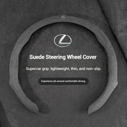 [38 CM] Lexus Suede Car Steering Wheel Covers With Logo For ES200, ES300h, RX300, NX200, CT200 - i-Station Mobile Phone & Electronic Device Repair and Accessories