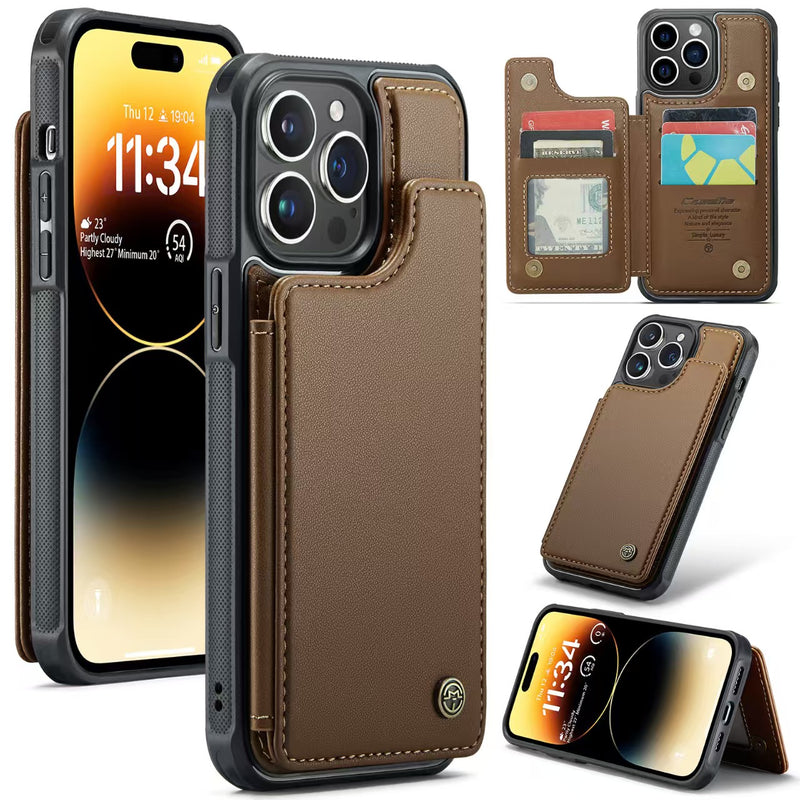 Load image into Gallery viewer, [With Card Slot] Apple iPhone 15/Plus/Pro/Pro Max RFID Flip Premium Leather Wallet Series Case
