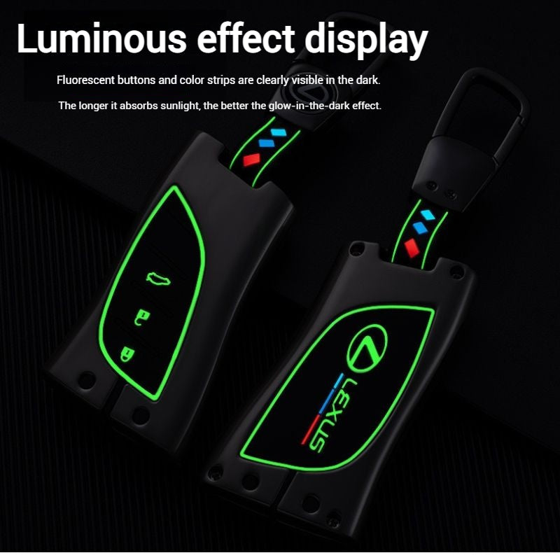 Load image into Gallery viewer, Lexus Metal Shell &amp; Soft Silicone Car Key Fob Case Cover For ES200, NX 300h, RX 300, LM, LS500h, LX 570
