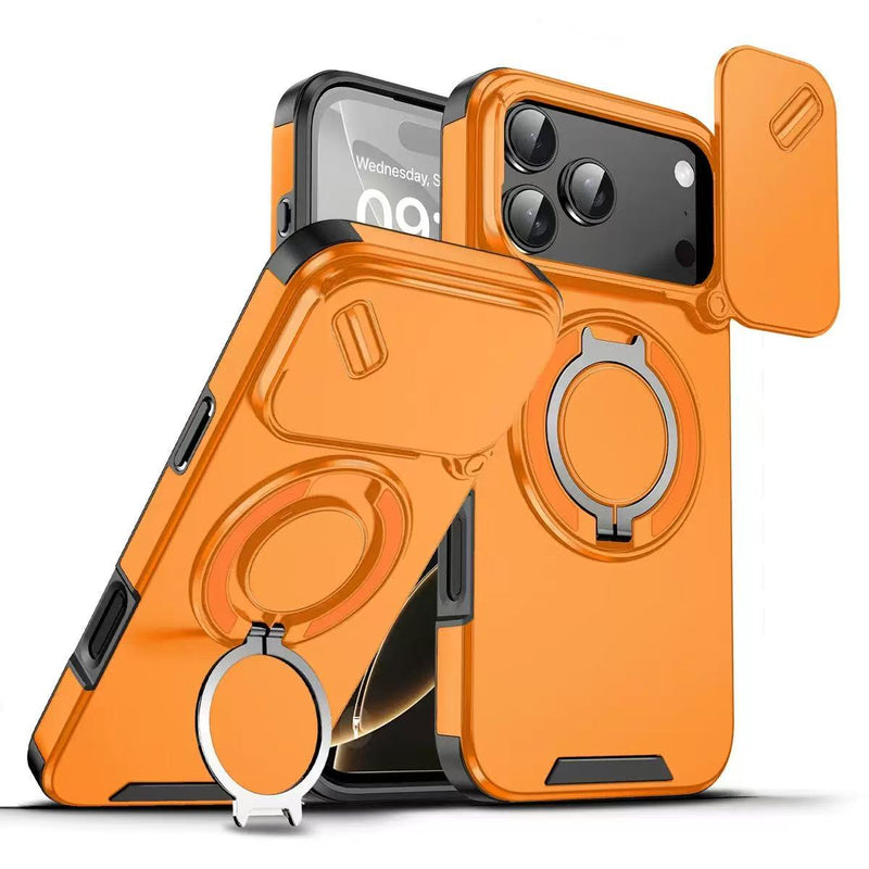 Load image into Gallery viewer, [With Slide Lens Cover] Apple iPhone 17 Pro Max / 18 Pro Max Military-Grade Shockproof Protective Stand Series Case

