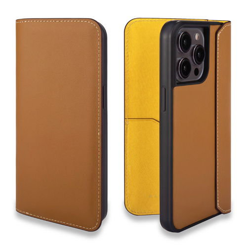 [With Card Slot] Apple iPhone 16/Plus/Pro/Max - HANATORA Business Drop Proof Genuine Leather Flip Wallet Series Case