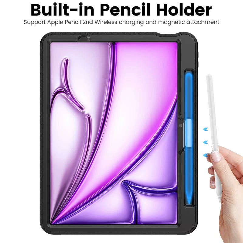 Load image into Gallery viewer, [With Card Slot] Apple iPad Pro 11-inch M4 (2024) Stand Full-protection Shockproof Case With Pen Slot
