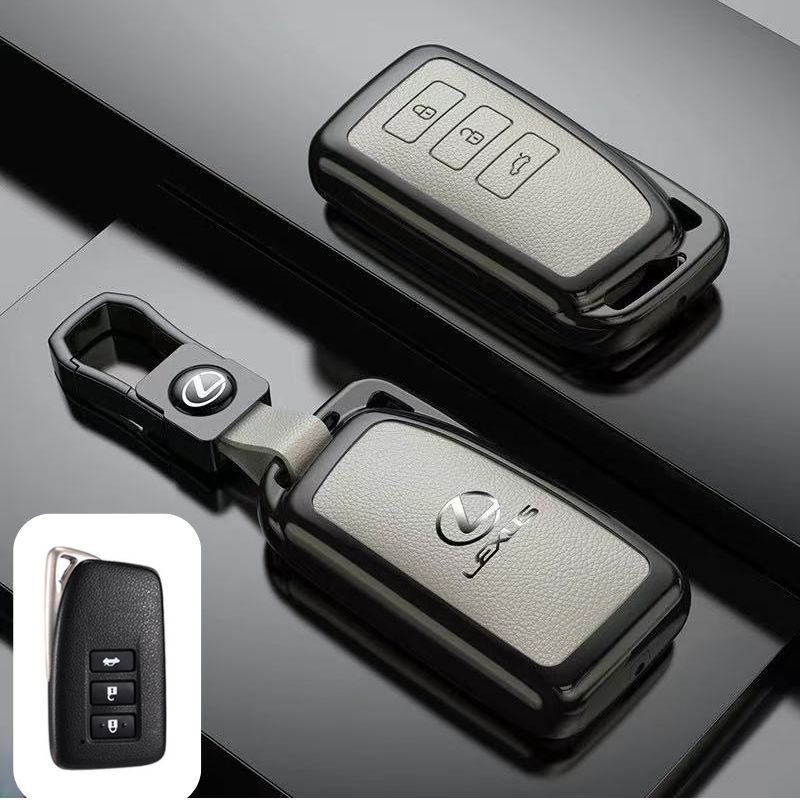 Load image into Gallery viewer, Lexus Zinc Alloy + PU Leather Car Key Fob Case Cover For ES200, ES300, RX350, NX350H, LS500H

