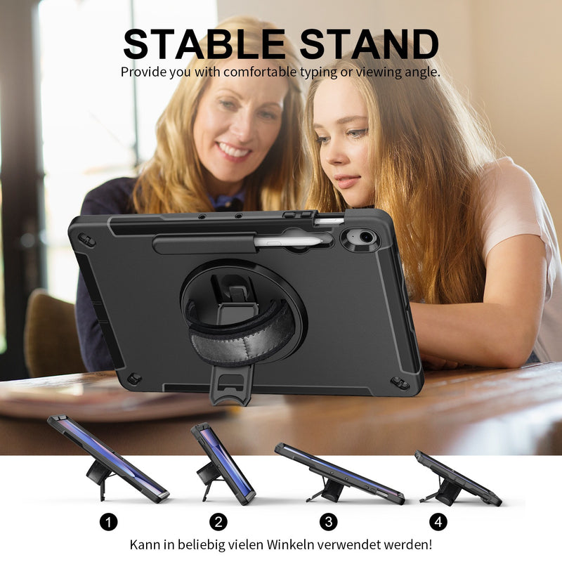 Load image into Gallery viewer, Samsung Galaxy Tab S10 FE Plus (2025) 13.1&quot; - 360° Rotatable Heavy Duty Protective Case With Strap
