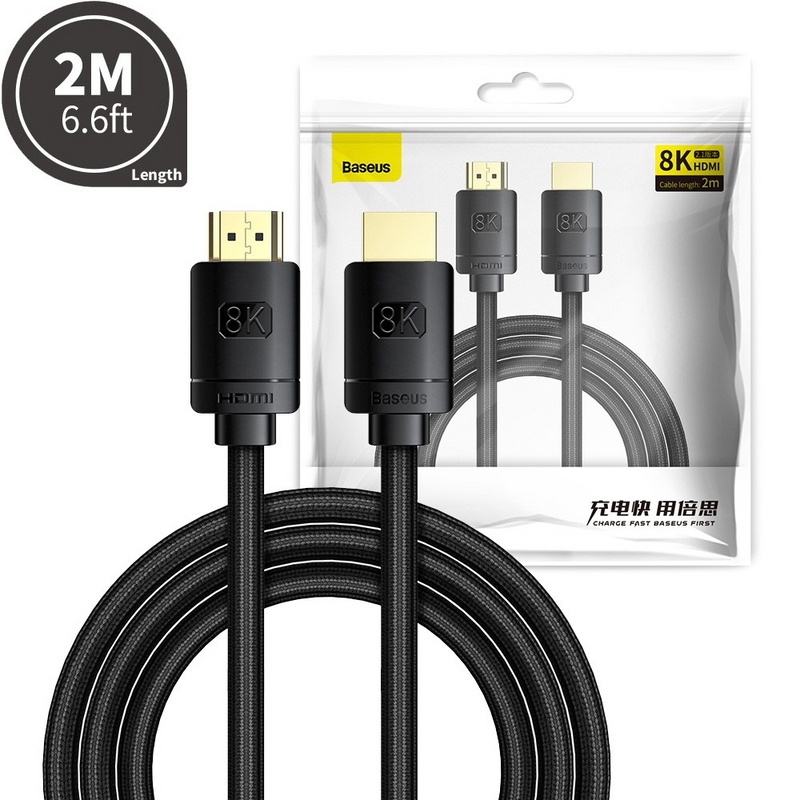 Load image into Gallery viewer, Baseus High Definition Series HDMI 8K to HDMI 8K Adapter Cable 2M - Black - i-Station Mobile Phone &amp; Electronic Device Repair and Accessories
