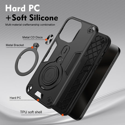 [Built-in Metal Ring Stand] Motorola Moto G85 Thickened Shockproof Heavy Duty Series Case