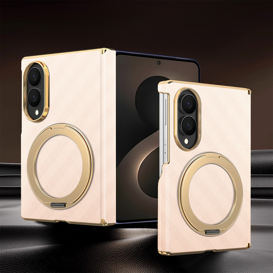 Samsung Galaxy Z Fold8 (SM-F971) - Premium Electroplated Business Magnetic Stand Case with Hinge Protection