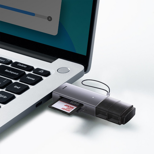 Baseus Lite Series USB-A & Type-C to SD/TF Card Reader (WKQX060113) - Dark Gray - i-Station Mobile Phone & Electronic Device Repair and Accessories