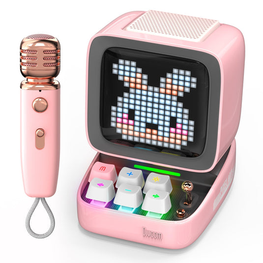 Divoom Ditoo-Mic Mini Karaoke Machine Pixel Art Singing Bluetooth Speaker With Pixel Display, Microphone