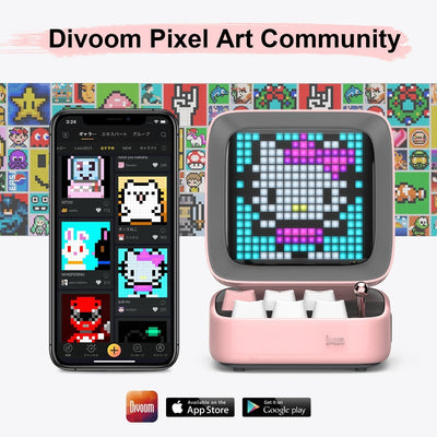 Divoom Ditoo Retro Pixel Art Game Bluetooth Speaker With 16X16 LED App Controlled Front Screen - i-Station Mobile Phone & Electronic Device Repair and Accessories