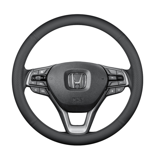 [38 CM] Universal Genuine Top Layer Leather Steering Wheel Cover For Honda Accord, Civic, CR-V, Breeze, Vezel, XR-V - i-Station Mobile Phone & Electronic Device Repair and Accessories