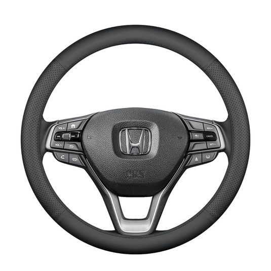 [38 CM] Universal Genuine Top Layer Leather Steering Wheel Cover For Honda Accord, Civic, CR-V, Breeze, Vezel, XR-V - i-Station Mobile Phone & Electronic Device Repair and Accessories
