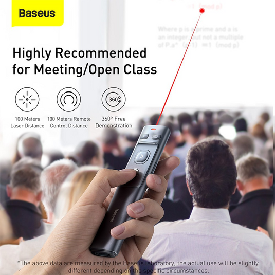 Baseus Orange Dot Wireless Presenter (Red Laser) (Charging Version) - Grey - i-Station Mobile Phone & Electronic Device Repair and Accessories