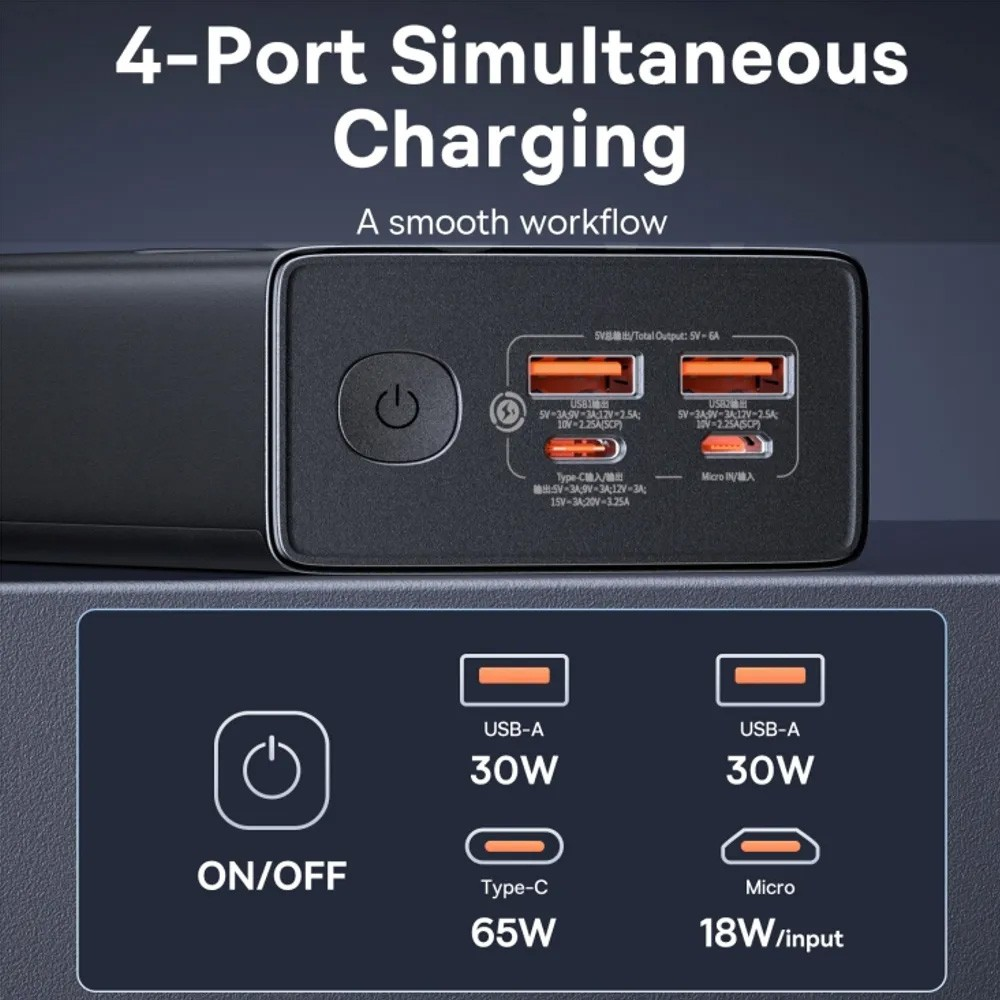 Baseus Star-Lord Digital Display Fast Charging Power Bank 30000mAh 65W - i-Station Mobile Phone & Electronic Device Repair and Accessories
