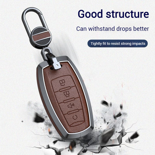 Great Wall Zinc Alloy Leather Car Key Fob Case Cover For GWM Cannon (Pao) Passenger, Commercial