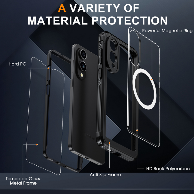 Load image into Gallery viewer, [Magsafe Compatible] Samsung Galaxy S25 Edge (SM-S937) - 9H Glass Three-proof Full Cover Heavy Duty Series Case
