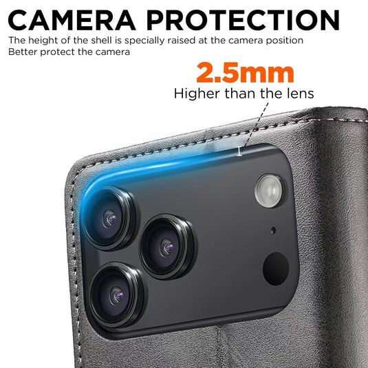[With Card Slot] Apple iPhone 18 Pro / Pro Max Leather Flip Shockproof Wallet Series Case