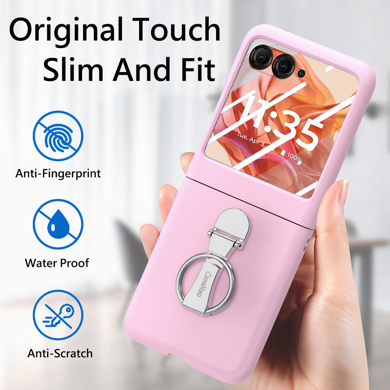 Load image into Gallery viewer, [Built-in Ring Bracket] Motorola Moto Razr 60 Minimalist Solid Color Case with Built-in Screen Protection
